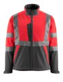 Mascot Softshell Werkjas Kiama 15902-253 hi-vis rood-donkerantraciet